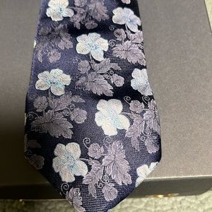 Blue and white floral Silk Zegna Tie